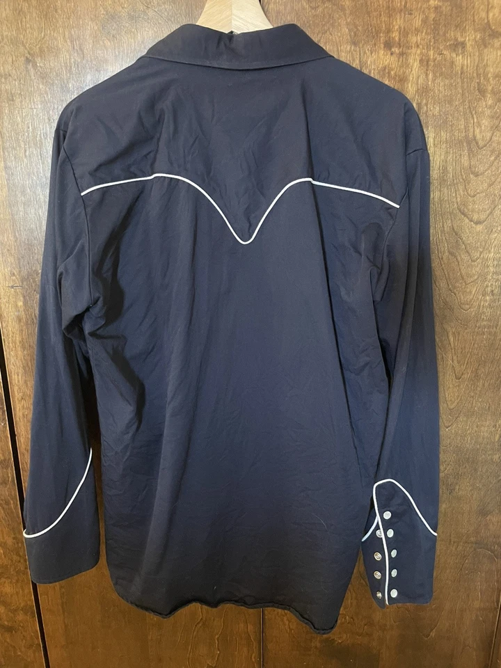 Винтажная рубашка Buffalo Country Royal Flush ковбойский вестерн с жемчужной застежкой средний размер - Изображение 4 из 4