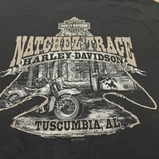 Harley Davidson Natchez Trace Tuscumbia AL Graphic T Shirt Mens Large
