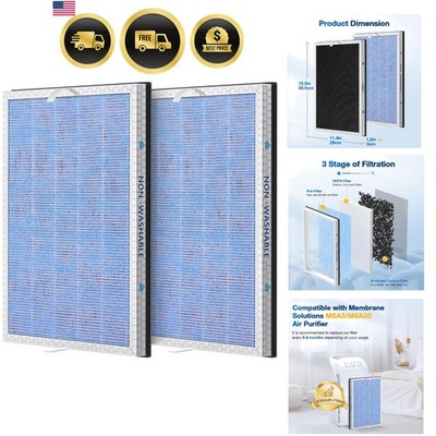 2 PACK / HEPA Replacement Filter Compatible with Membrane Solutions and Devic...