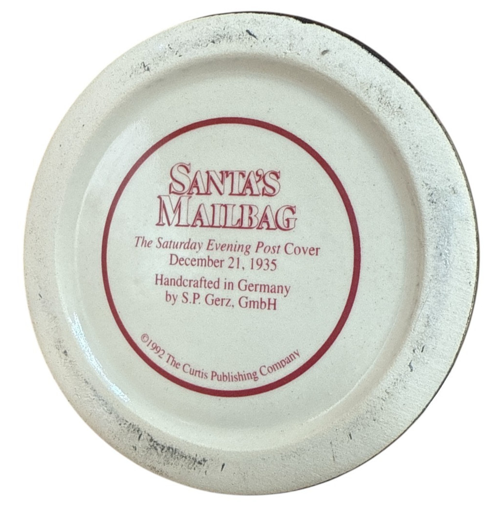 Norman Rockwell ANHEUSER-BUSCH Santa's Mailbag Stein Saturday Eve Post Germn COA