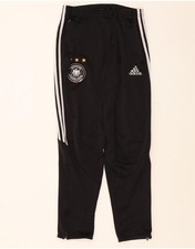 ADIDAS Boys Deutscher Fussball Bund Tracksuit Trousers 13-14 Years Black YJ09