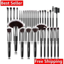 Makeup Brush Set, 32 Pieces Professional Makeup Brushes Wooden Handle Cosmeti...