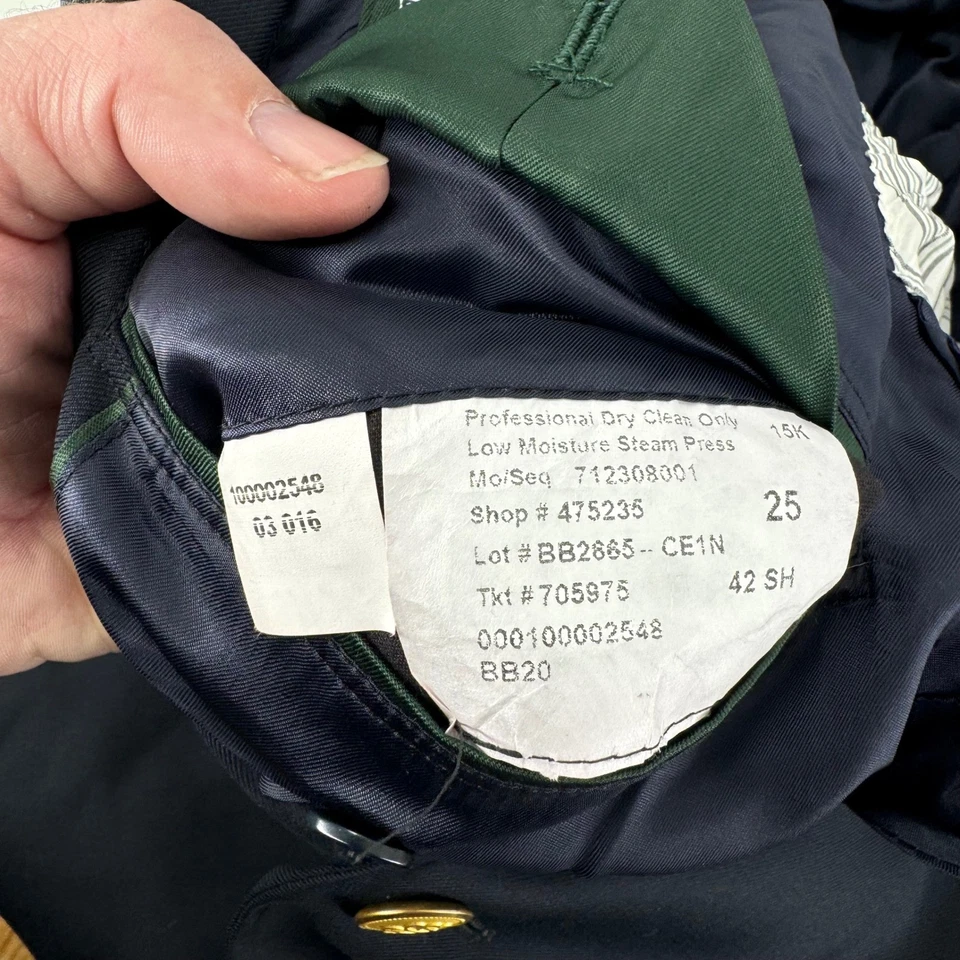 Blazer Brooks Brothers Madison Saxon azul marinho botões dourados masculino 42S Country Club - Imagem 3 de 4