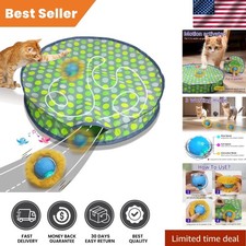 Interactive Motion-Activated Cat Toy Ball - Rechargeable Green Polka Dot
