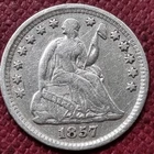 1857 Seated Liberty Half Dime 5c XF+ #98073