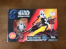 Star Wars Power of the Force Imperial Speeder Bike with Scout Trooper NEW