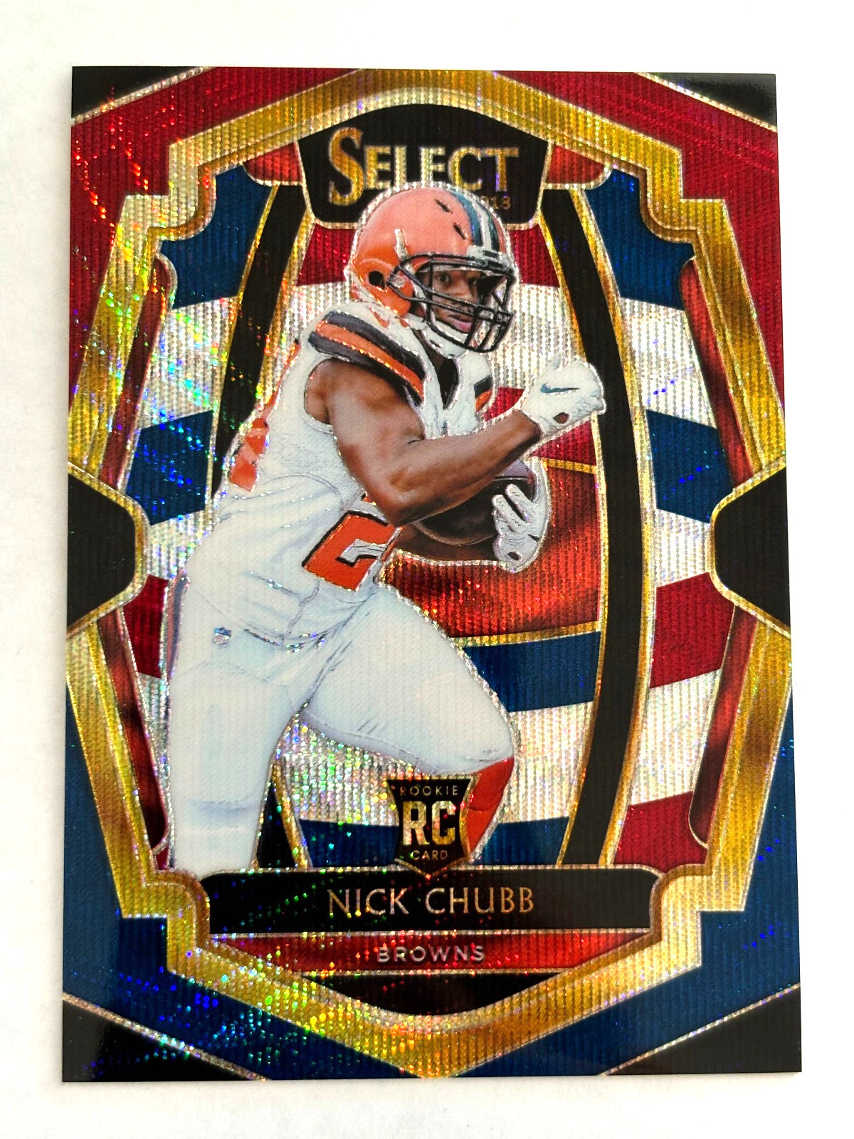 Panini 2018 Select Premier Nick Chubb Rookie Tri-Color Prizm /199 #152 Browns