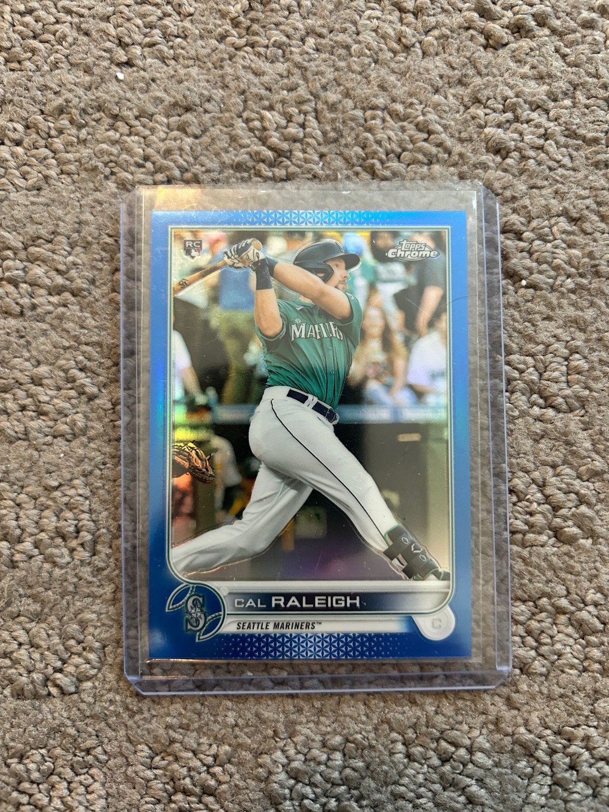 2022 Topps Chrome #149 Cal  Raleigh RC Blue Refractor /150 ROOKIE! Mariners!