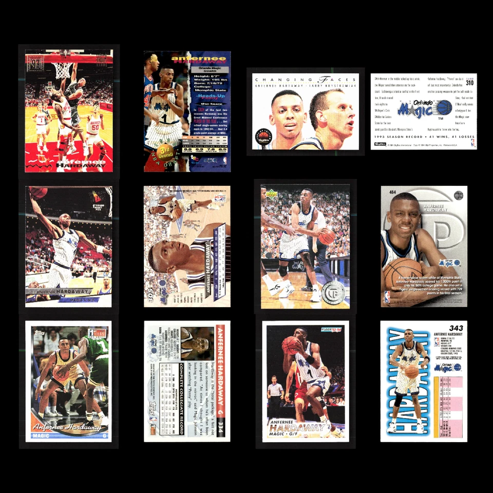 Лот из 50 баскетбольных карточек Anfernee Hardaway Penny 1993 дебютант Magic Suns Memphis - Изображение 4 из 4