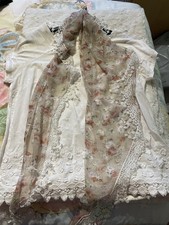 Next Ladies White Floral Short Sleeved T-Shirt with Scarf Attached UK Size 16 