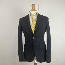 Jack Wills Moon Tweed Blazer Jacket Men's 36R Small Navy Blue Country Sport