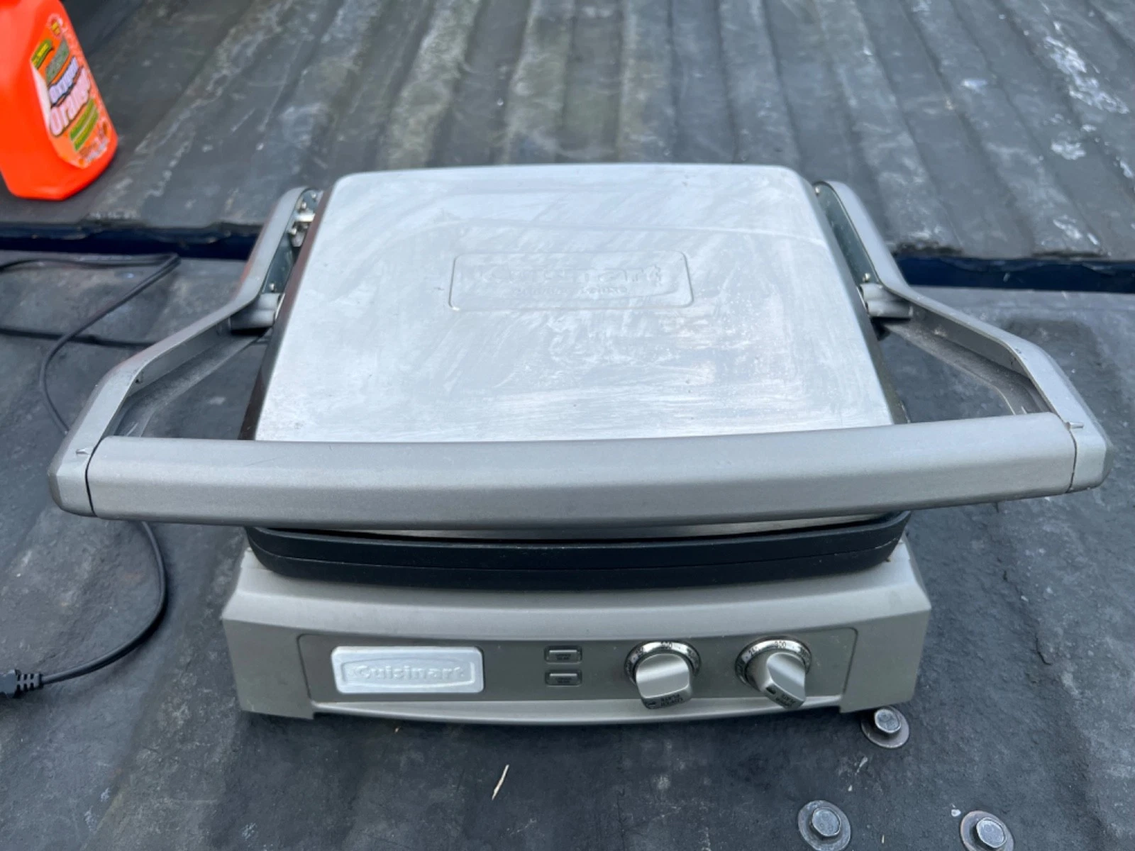 Cuisinart GR-150 Griddler Deluxe Panini Press Grill Stainless Steel Nonstick EUC