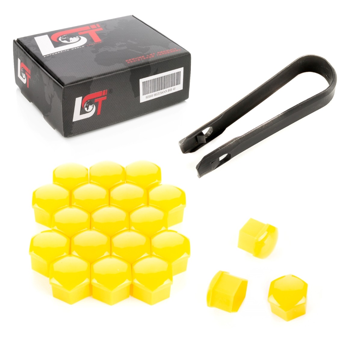 20x Shrouds Wheel Screw Caps Wheel Bolt Set Yellow Gloss 0 21/32in for Jeep