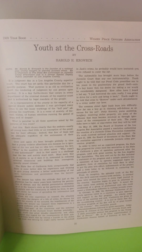 1939 Year Book For Women Peace Officers Association Of California + 8x10 Vnt B/W - Image 4 of 4