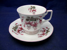 Vintage Tea Cup & Saucer - Queens "Fuchsia Snowcap" Fine Bone China — photo 1