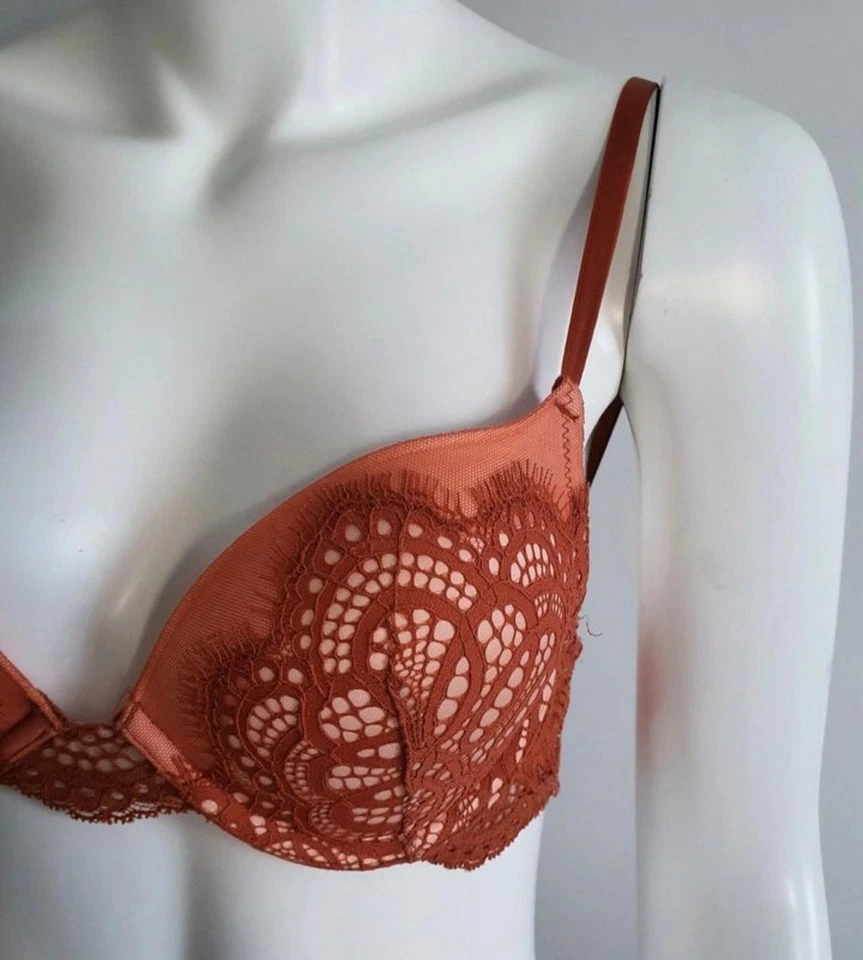 Victorias Secret BH 32 D/70 D Push Up 75c Rose Victoria's Unterwäsche Spitze  - Bild 3 von 4
