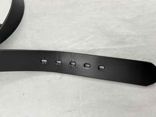 Black Leather Belt 1 1/2" Wide Matte Nickle Belt Buckle Dress Casual Men 42 - Picture 6 of 7