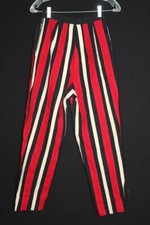 RARE VINTAGE 1960'S THICK WOOL RED, BLACK  WHITE CAPRIS SIZE 24" WAIST