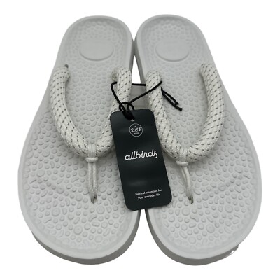 Allbirds Sugar Zeffer Flip Flops Sandals White Summer Size Men's