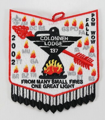 Vintage 2002 Colonneh 137 Fall Pow Wow Button WWW OA Boy Scout Camp Patch