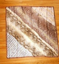 Adrienne Vittadini Nude Tan Brown Snake Python Animal Print Silk Scarf 33"x33"