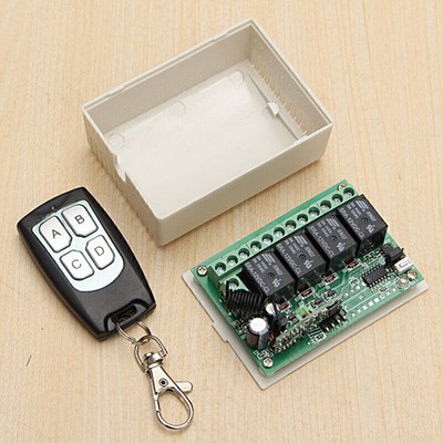 DC 12V.4-Kanal 433MHZ Wireless Funk Fernbedienung Schalter Sender mit Empfaenger