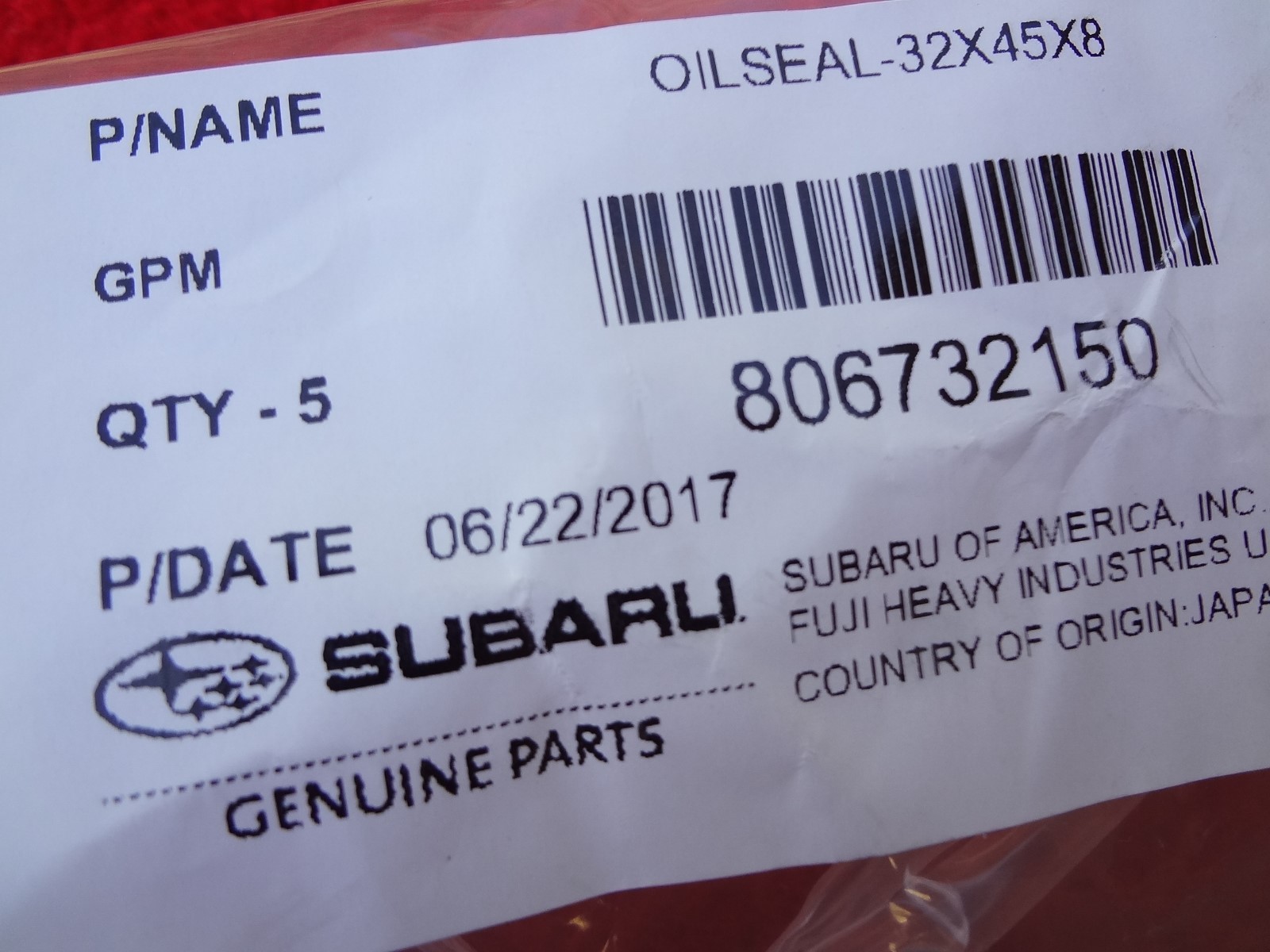 Subaru Front Oil Seals Kit Cam & Crank Impreza Forester Outback Legacy SOHC OEM eBay