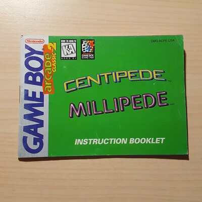 Arcade Classic 2 Centipede Millipede Anleitung Booklet Nintendo GameBoy