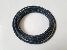 5 feet Vintage Braided Cloth Covered Primary Wire 16 GA gauge Black w/ Blue