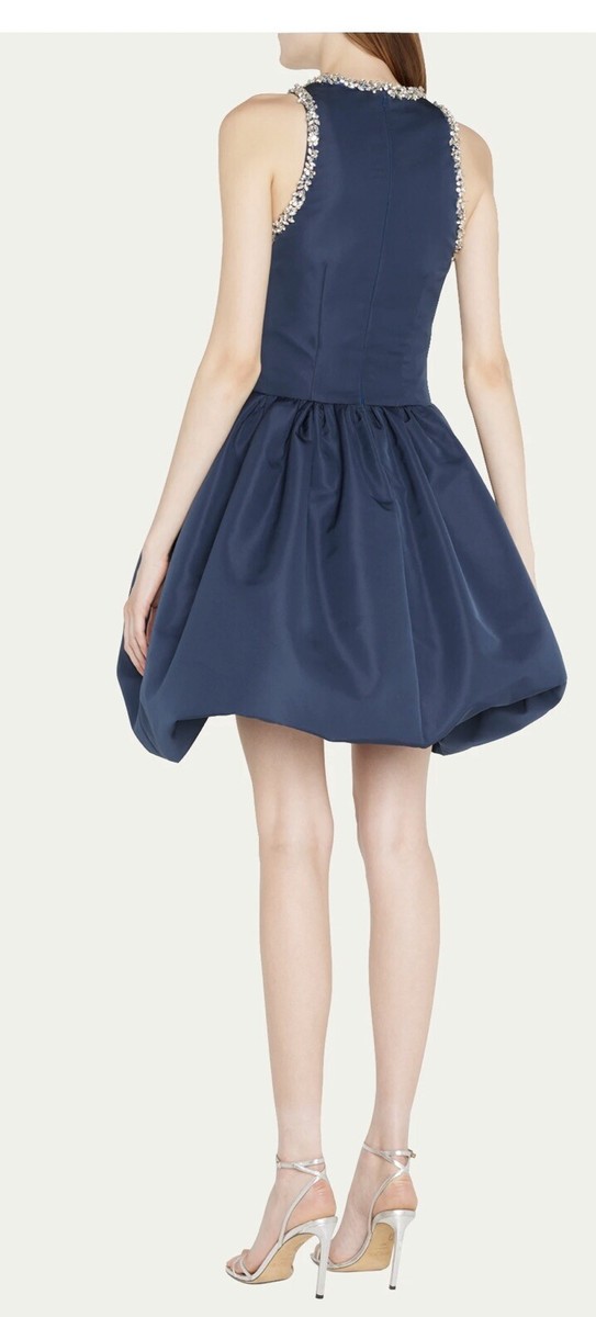 sachin and babi light blue dress NEW Oscar de la Renta Crystal Lattice Long Sleeve Cocktail Dress Retail  $10,990 main image 1
