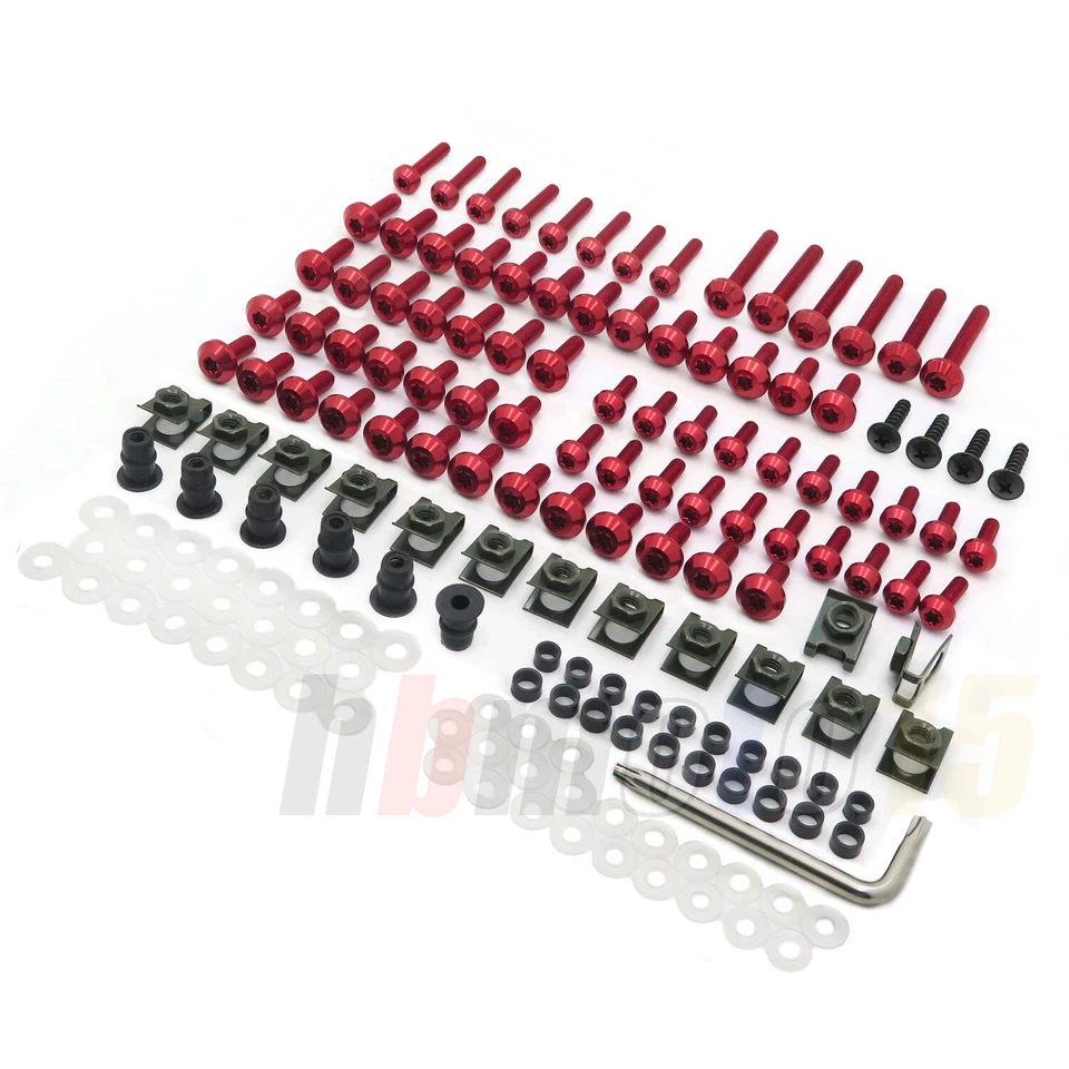 Rose Red Fairing Bolt Kit body screws For Suzuki Honda Yamaha Aprilia Kawasaki - Image 2 of 4