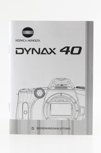 Mode D 'em Ploi Konica Minolta Dynax 40 Dynax40 Instructions - Afbeelding 1 van 1
