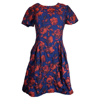 green emerald velvet dress Vince Camuto Plum Floral Print Fit-and-Flare Dress  SilkRoll