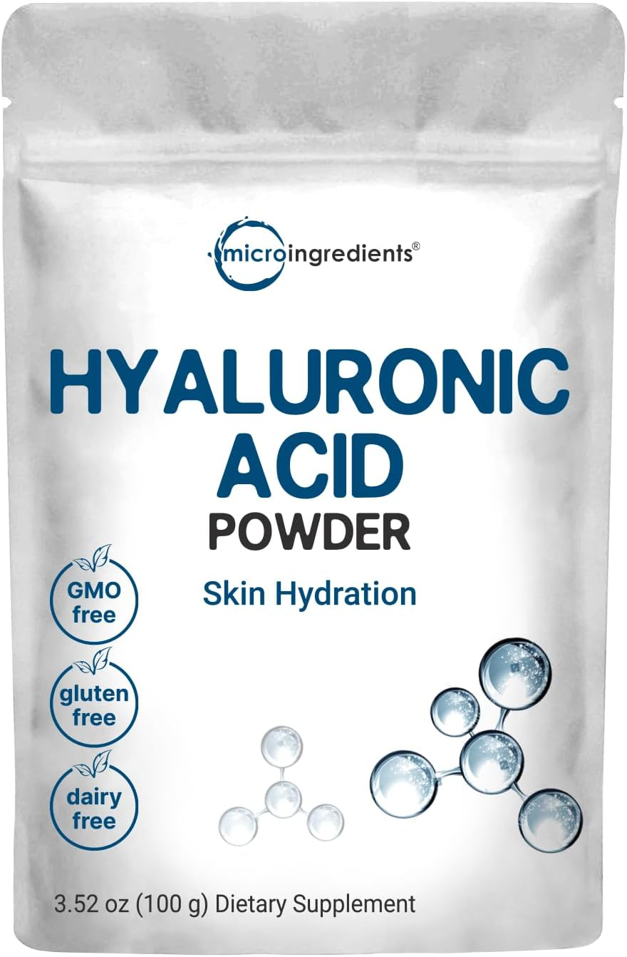 Hyaluronic Acid Serum Powder, 100 Grams | Low Molecular Weight, Cosmetics Grade