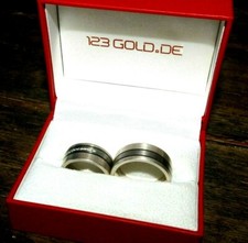 Trauringe / Eheringe 925 silber und 585 Palladium besezt12 Brillianten TW 0,12ct