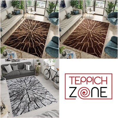 Teppich Modern Kurzflor Baumstamm Design Streifen Wohnzimmer Schlafzimmer