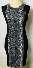Rachel Roy Black Snake Print Stretch Bodycon Dress Size M