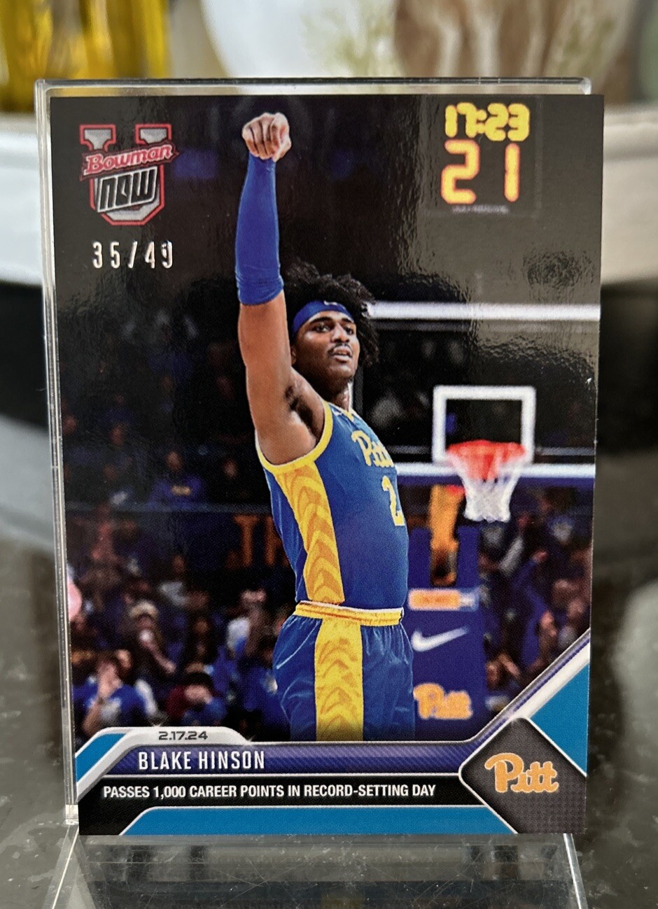 Blake Hinson - 2023-24 Bowman U Now Blue Parallel /49  #51 Pitt Panthers