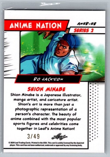 2024 Leaf Anime Nation Manga #AN2B-28 Holo Blue Bo Jackson /49 - Bild 2 von 2