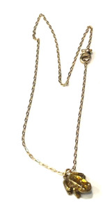 Authentic HERITGE MUSEUM REPLICAS 1/2" ANTIQUE GOLD PLATED TOAD PENDANT 16" CHAIN #2881