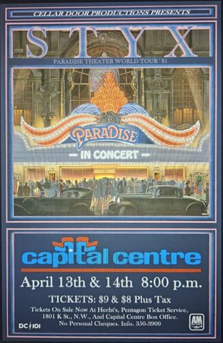 Styx 1981 Paradise Theater At The Capital Centre Poster - Afbeelding 1 van 1