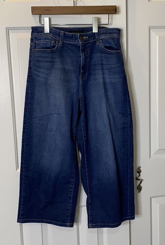 Uniqlo Donna Blue Wide-Fit Straight High Rise Jeans Taglia 28x32 | eBay