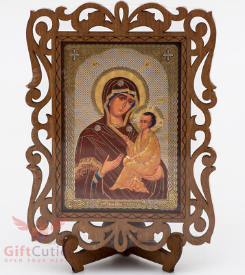 Virgin Mary Theotokos of Tikhvin Тихвинская Икона Б.М. Orthodox Icon Wood
