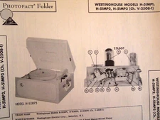 Original Sams Photofact Manual WESTINGHOUSE H-51MP1, H-51MP2, H-51MP3 (491)