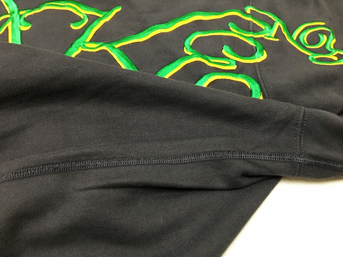 New Awake NY Script Oversized Embroidered Hoodie Charcoal