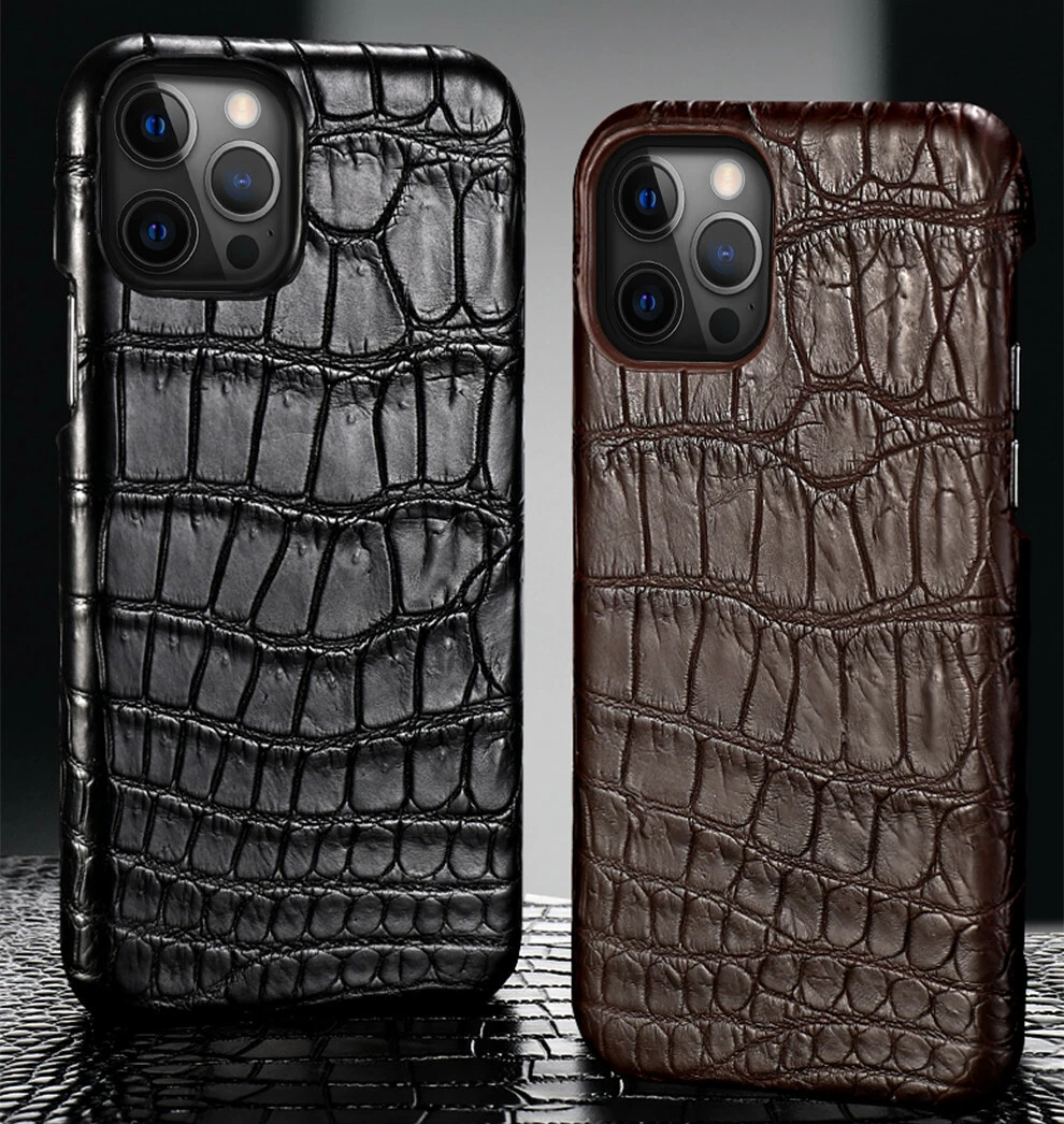 Croco Embossed Leather Case for iPhone 15 Pro and 15 Pro Max by