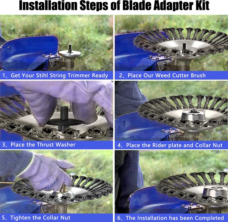 Unkrautbürste 25,4x200mm Profi Wildkrautbürste Freischneider Rundbürste Gezopft - Bild 4 von 4