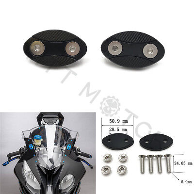 Mirror Block Off Plates Mirror Cover Caps for BMW S1000RR 2013-2018 Black
