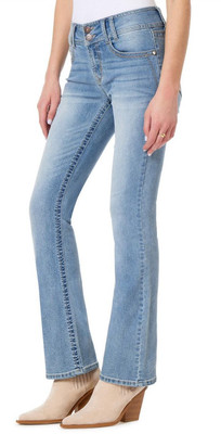 New WALLFLOWER LUSCIOUS CURVY FIT STRETCH BOOT CUT JEANS Sz 13 Reg Cypress Blue