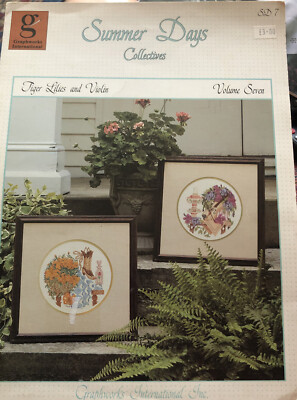 Cross Stitch X2 Projects Tiger lilies And Violin